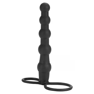 Anal Dildo Silicone Beaded Double Rider Negru pe Vibreaza.ro