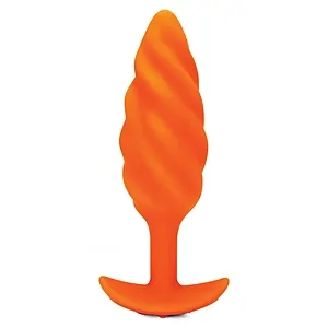 Anal Plug B-Vibe Swirl Portocaliu pe Vibreaza.ro