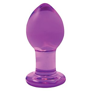 Anal Plug Crystal Premium Glass Mov pe Vibreaza.ro