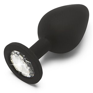 Anal Plug Diamond Jewel Medium Negru pe Vibreaza.ro