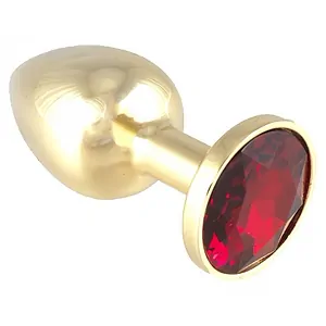 Anal Plug Metal With Crystal  Auriu pe Vibreaza.ro