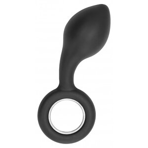 Anal Plug No. 63 With Metal Ring Negru pe Vibreaza.ro