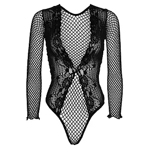 Body Leg Avenue High Cut Lace Net Negru pe Vibreaza.ro