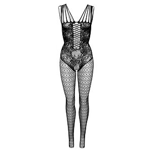 Catsuit Daring Intimates Hex And Lace Net Negru pe Vibreaza.ro