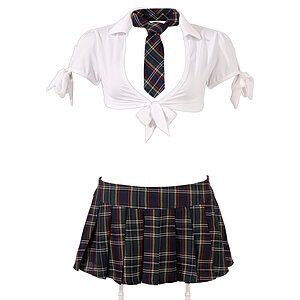 Costum Cottelli Collection Schoolgirl Alb pe Vibreaza.ro