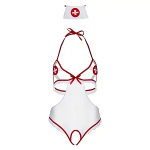 Costum Leg Avenue Naughty Nurse Body Alb pe Vibreaza.ro