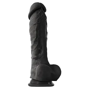 Dildo Colour Soft 8 Inch Negru pe Vibreaza.ro