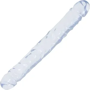 Dildo Dublu Crystal Jellies Jr. 30.5cm Transparent pe Vibreaza.ro