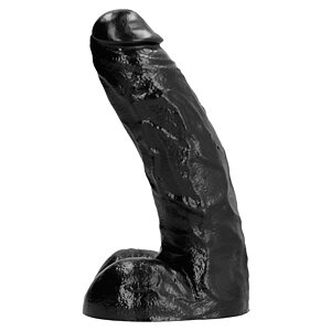 Dildo Realist All Black PVC 27 cm Negru pe Vibreaza.ro