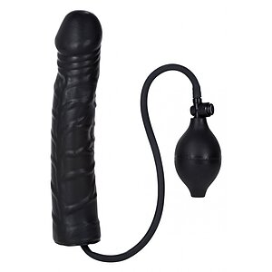 Dildo Realistic Inflatable Stud 9.5 inch Negru pe Vibreaza.ro