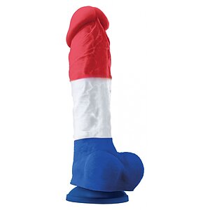 Dildo Tricolor 22.6cm Multicolor pe Vibreaza.ro