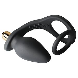 Inel Dublu Cu Vibrator Anal Ro-Zen Negru pe Vibreaza.ro