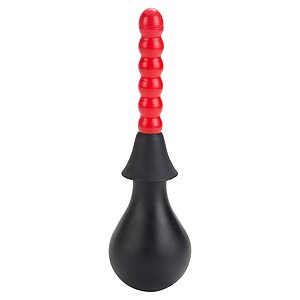 Irigator Ribbed Anal Negru pe Vibreaza.ro