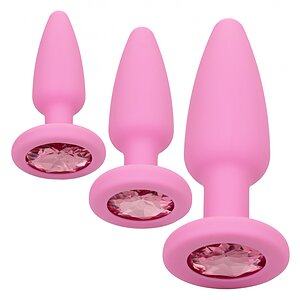 Kit Anal Plug Crystal Roz pe Vibreaza.ro