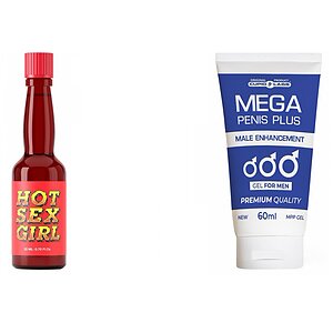 Pachet Afrodisiac Hot Sex Girl 20ml Si Gel Marire Penis Mega Penis Plus 65ml pe Vibreaza.ro