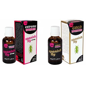 Pachet Afrodisiac Spain Fly Extreme Women 30ml + Afrodisiac Spanish Fly Strong Gold Women 30ml pe Vibreaza.ro