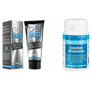 Pachet Crema Erectie Get Hard + Pastile Erectie ErectaVit 15 capsule pe Vibreaza.ro