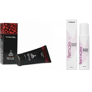 Pachet Crema Marirea Penisului Titan Gel Original + Lubrifiant Anal Female Cobeco Relax 120ml pe Vibreaza.ro