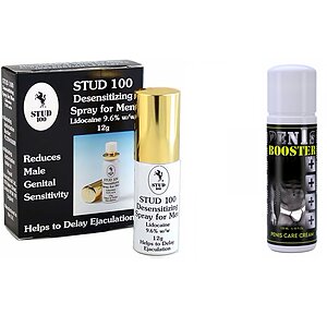 Pachet Crema Pentru Potenta Penis Booster + Spray Stud 100 Original pe Vibreaza.ro