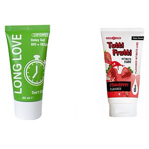 Pachet Gel Ejaculare Precoce Long Love + Lubrifiant Sex Oral Capsuni 100ml pe Vibreaza.ro