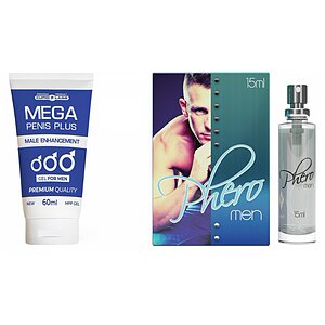 Pachet Parfum cu Feromoni Pheromen 15ml Si Gel Marire Penis Mega Penis Plus 65ml pe Vibreaza.ro