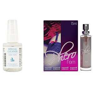 Pachet Parfum Feromoni PheroFem 15ml + Special Cleaner Love Toys 50ml pe Vibreaza.ro