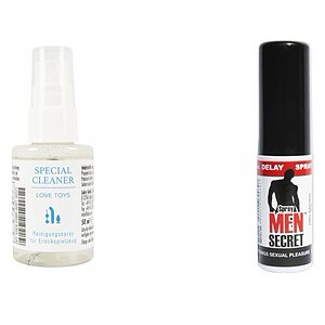 Pachet Spray Ejaculare Precoce Men Secret + Special Cleaner Love Toys 50ml pe Vibreaza.ro