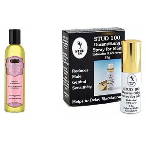 Pachet Spray Stud 100 Original + Ulei Masaj Gradina Placerii Kama Sutra 236ml pe Vibreaza.ro