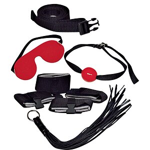 Set 8 Piese Bad Kitty Bondage Negru pe Vibreaza.ro