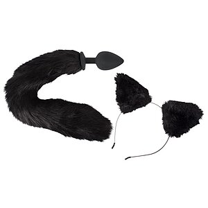 Set Bad Kitty Pet Play Plug And Ears Negru pe Vibreaza.ro