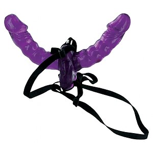 Strap-On Double Delight Mov pe Vibreaza.ro