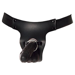 Strap-On Mr. BIG Hollow 8 inch Negru pe Vibreaza.ro