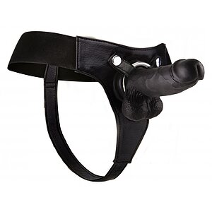 Strap-On Realistic - 8 Inch Negru pe Vibreaza.ro