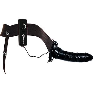 Strap On Vibratii Hollow For Him Or Her Negru pe Vibreaza.ro