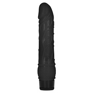 Vibrator 20.3cm Thin Realistic Negru pe Vibreaza.ro