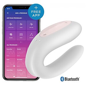 Vibrator Cuplu Satisfyer Double Joy Alb Vibrator Cuplu Satisfyer Double Joy Alb pe Vibreaza.ro
