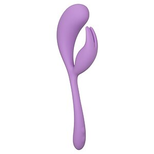 Vibrator Liquid Silicone Dual Flicker Mov pe Vibreaza.ro