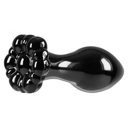 Anal Plug Crystal Flower Negru