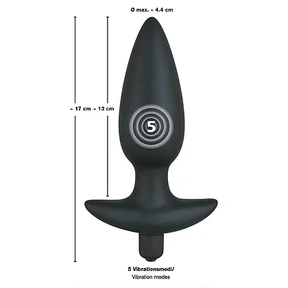 Anal Plug Cu Vibratii Black Velvet Large Negru