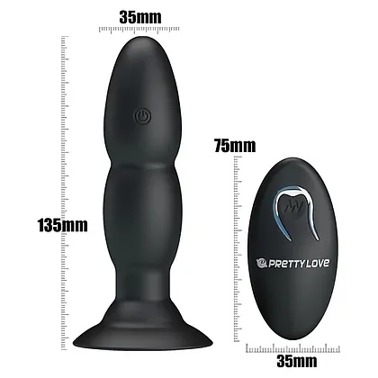 Anal Plug Cu Vibratii Pretty Love Beaded Negru