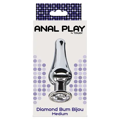 Anal Plug Diamond Bijou Medium Argintiu