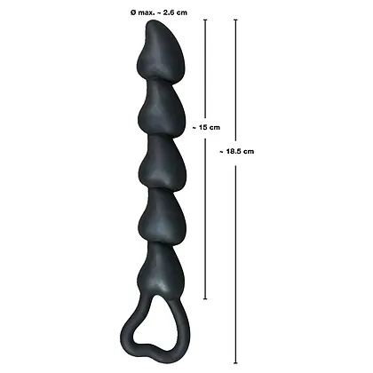 Anal Plug Silicone Hearts Negru