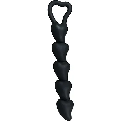 Anal Plug Silicone Hearts Negru