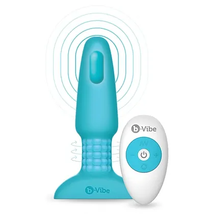 B-Vibe Vibrating Plug Albastru