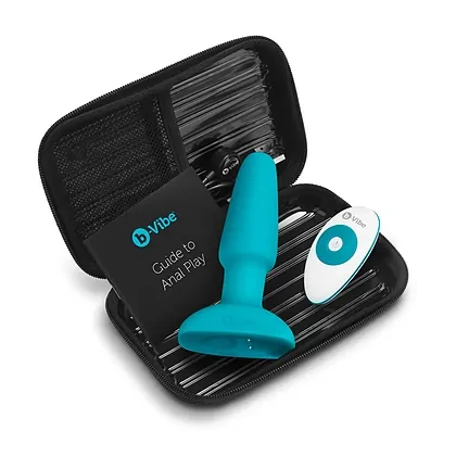 B-Vibe Vibrating Plug Albastru