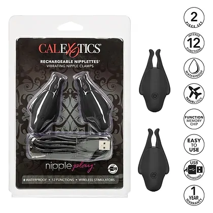 Cleme Pentru Sfarcuri Cu Vibratie Nipplettes Play Negru