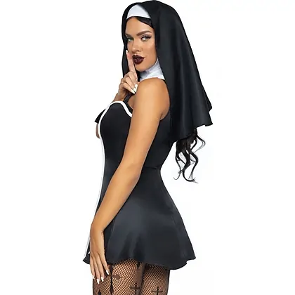 Costum Leg Avenue Naughty Nun Negru M