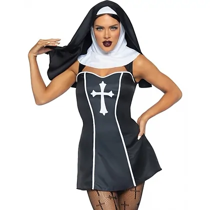 Costum Leg Avenue Naughty Nun Negru XS