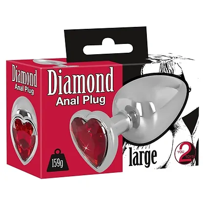 Diamond Anal Plug Large Argintiu