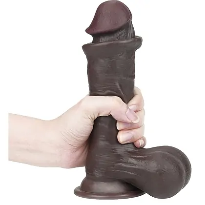 Dildo cu Ventuza Sliding Skin Dual Layer Dong Maro